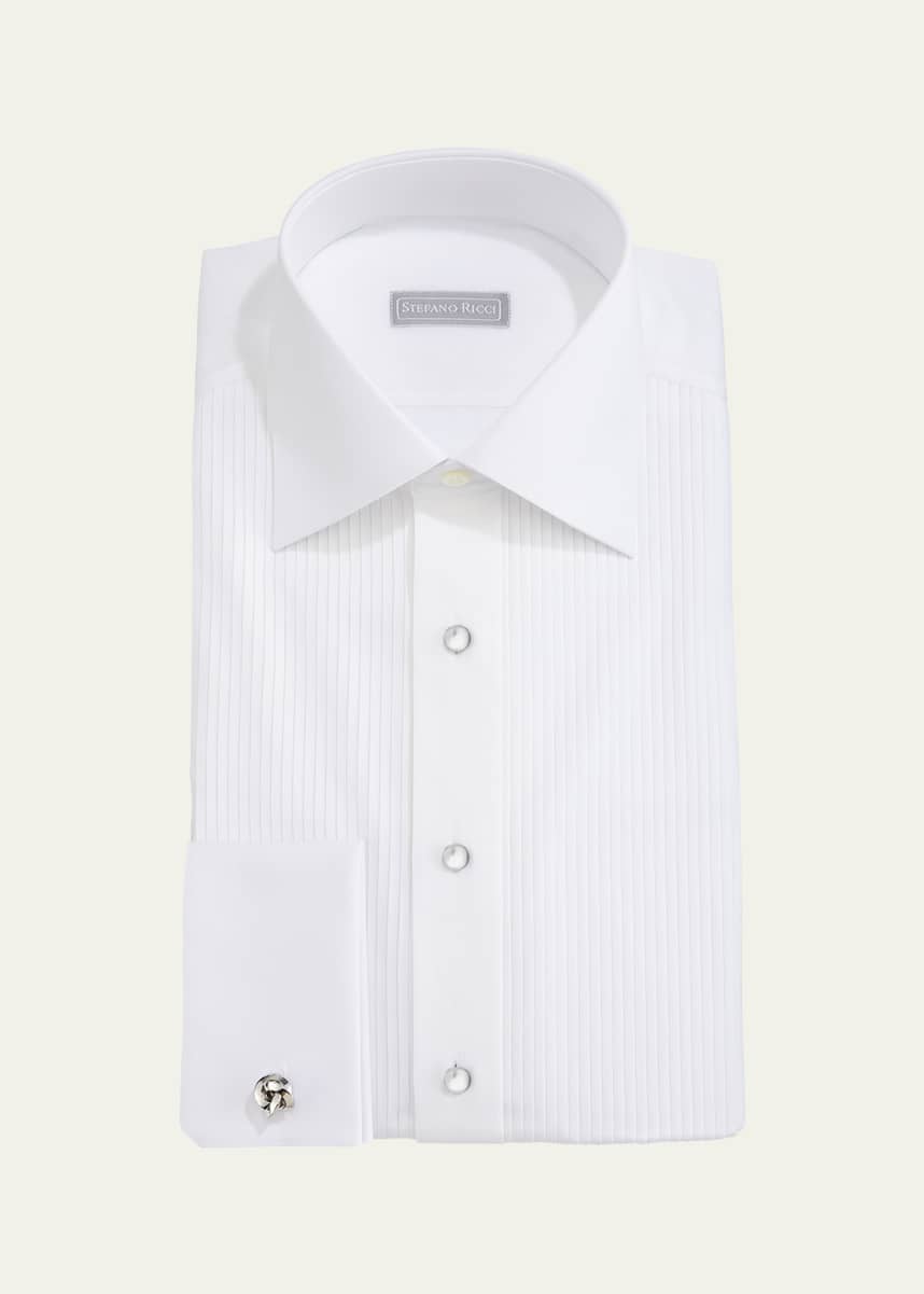Stefano Ricci Pleated Tuxedo Shirt