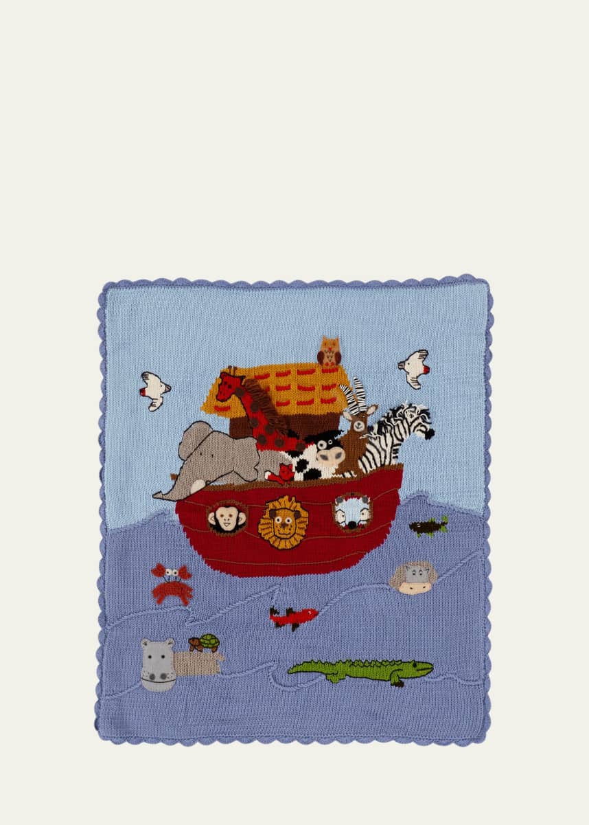 Art Walk Kids' Noah's Ark Scalloped Blanket