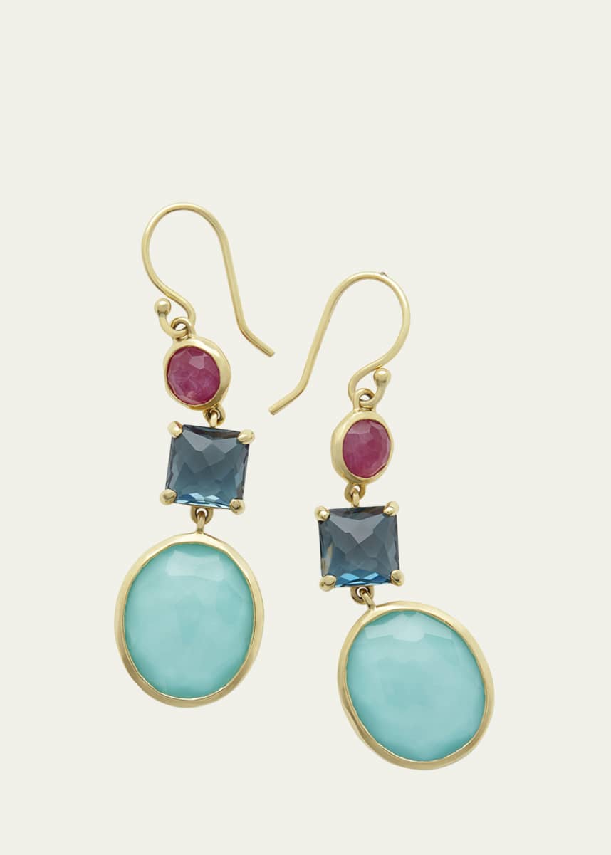 Ippolita 3-Stone Drop Earrings in 18K Gold