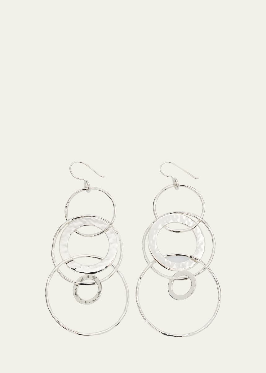 Ippolita Jumbo Hammered Jet Set Earrings in Sterling Silver