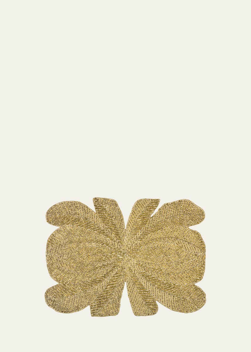 Nomi K Peacock Hand-Beaded Placemat, Gold
