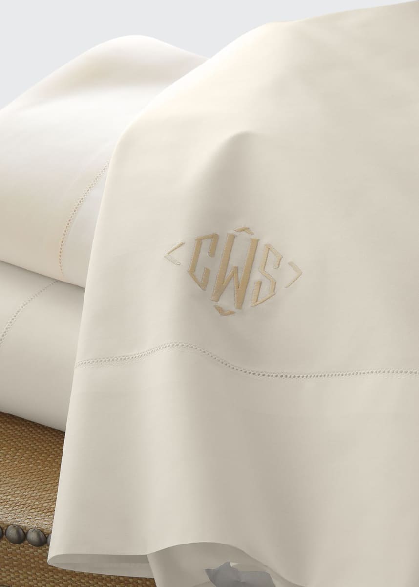 Matouk Positano Hemstitch Fitted Sheet, FULL