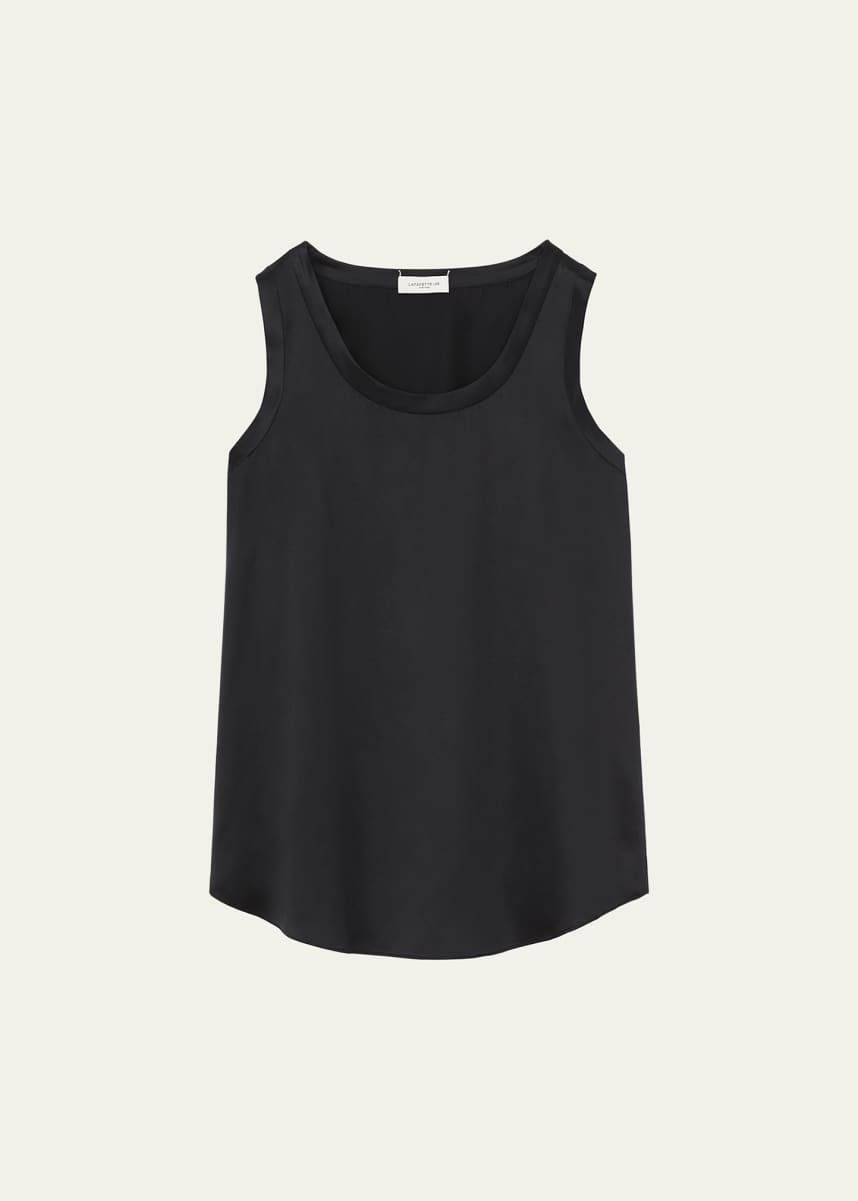 Lafayette 148 New York Perla Luxe Reversible Silk Charmeuse Shell