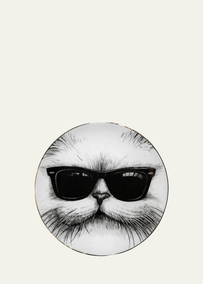 Rory Dobner Cat Wearing Sunglasses Salad Plate