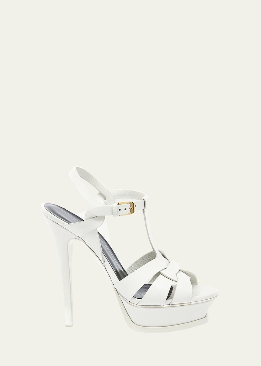 Saint Laurent Tribute Leather Platform Sandals