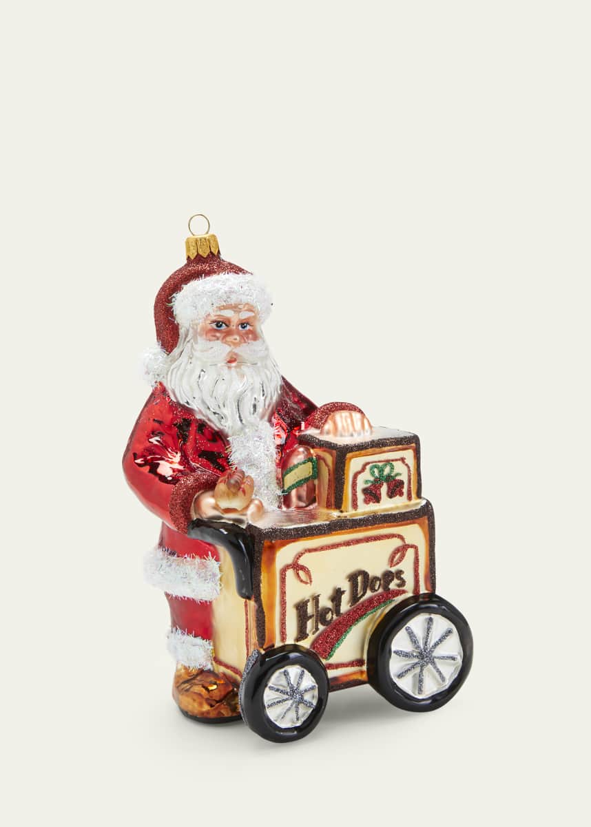 Bergdorf Goodman Hot Dog Santa Christmas Ornament