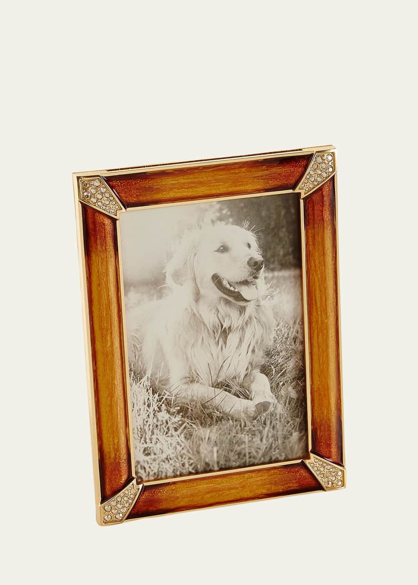 Jay Strongwater Leland Pave Corner Picture Frame, Topaz, 4" x 6"