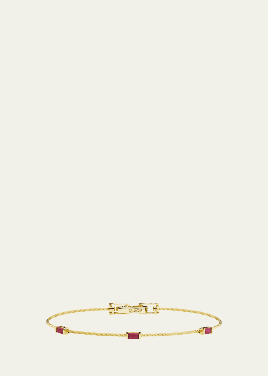 Paul Morelli Unity 18k Wire Bracelet w/ 3 Rubies