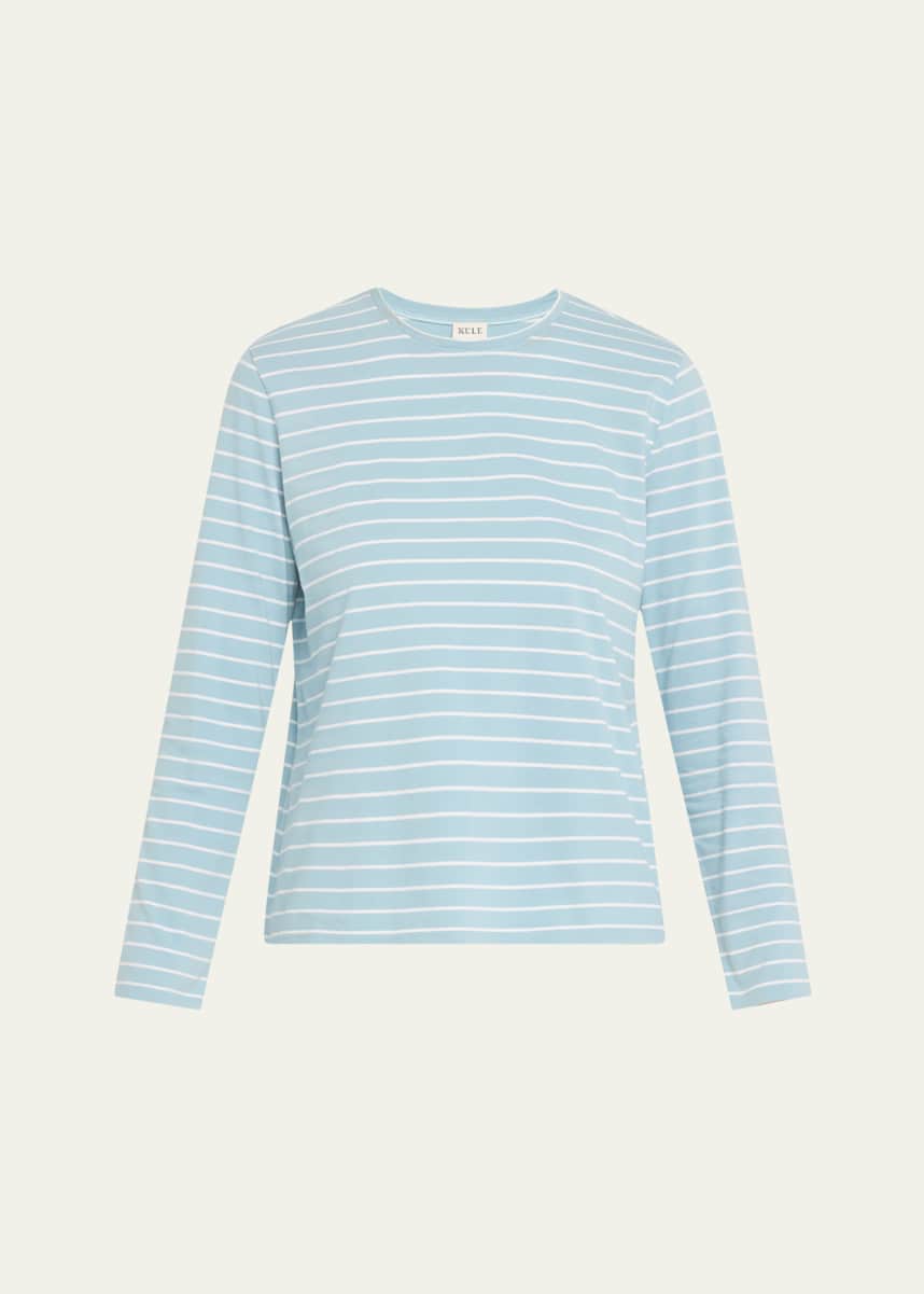 Kule Crewneck Long-Sleeve Striped Cotton Top