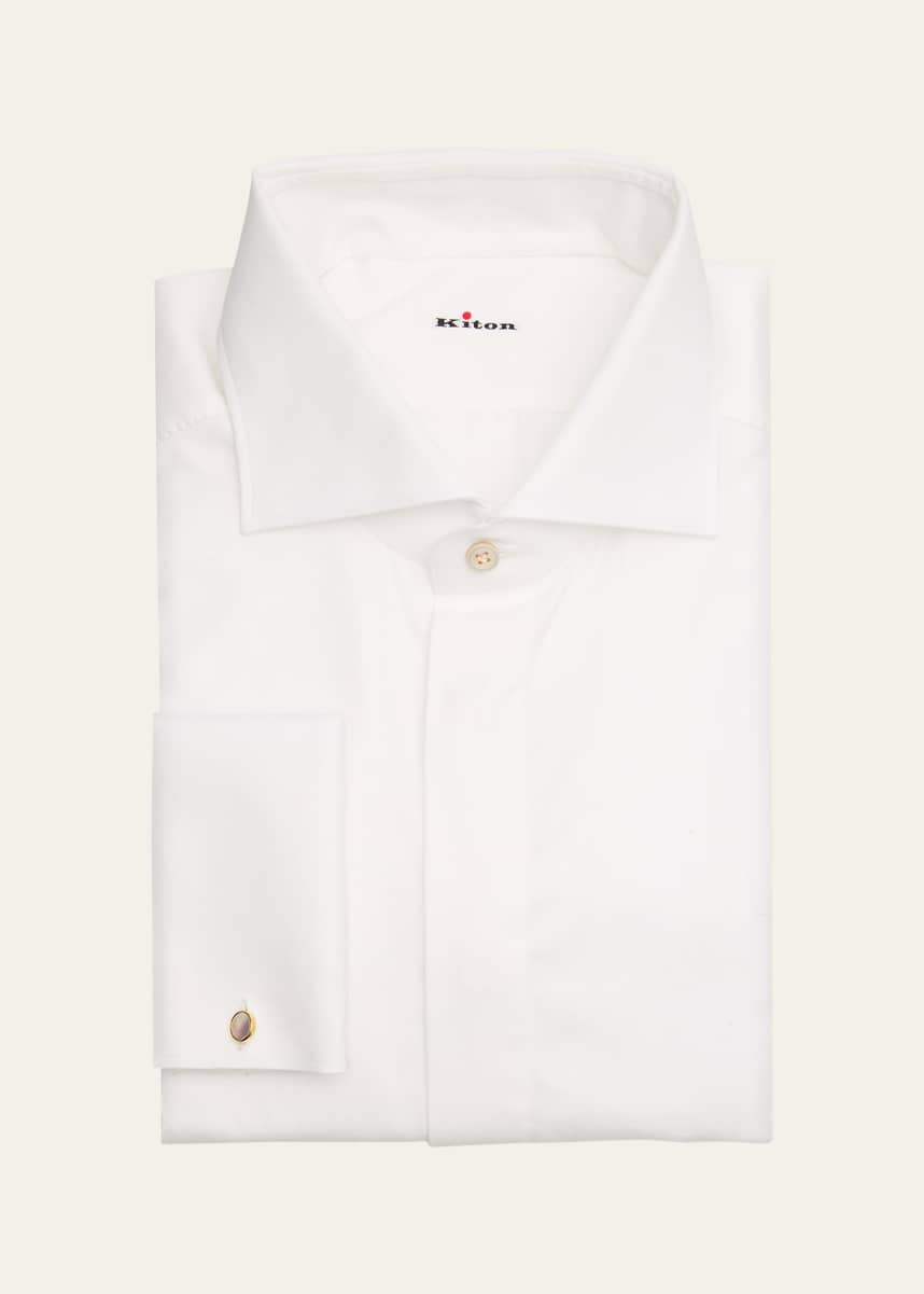 Kiton Men's Cotton French-Cuff Dress Shirt