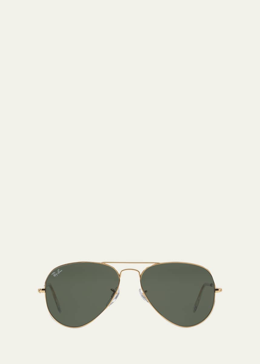 Ray-Ban Monochromatic Metal Aviator Sunglasses, Yellow Pattern, 55MM