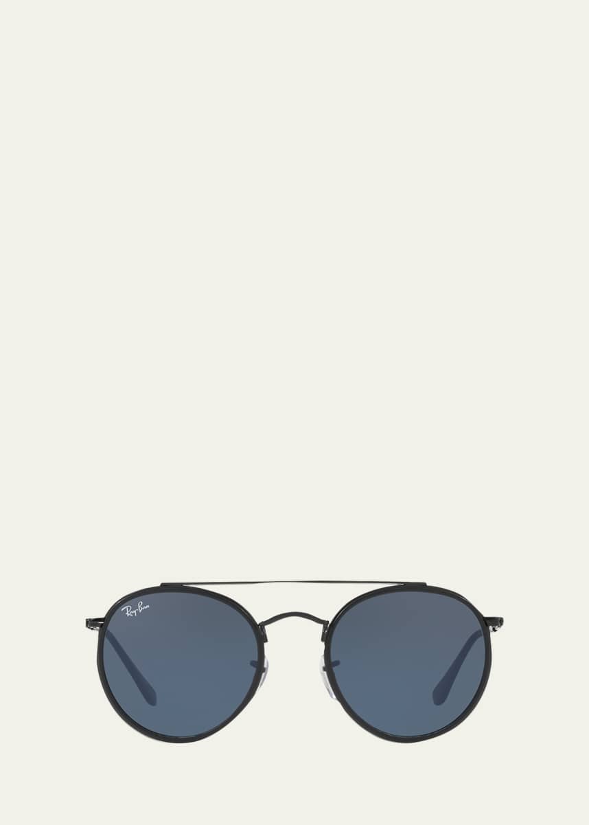 Ray-Ban Monochromatic Round Metal Sunglasses, 51MM