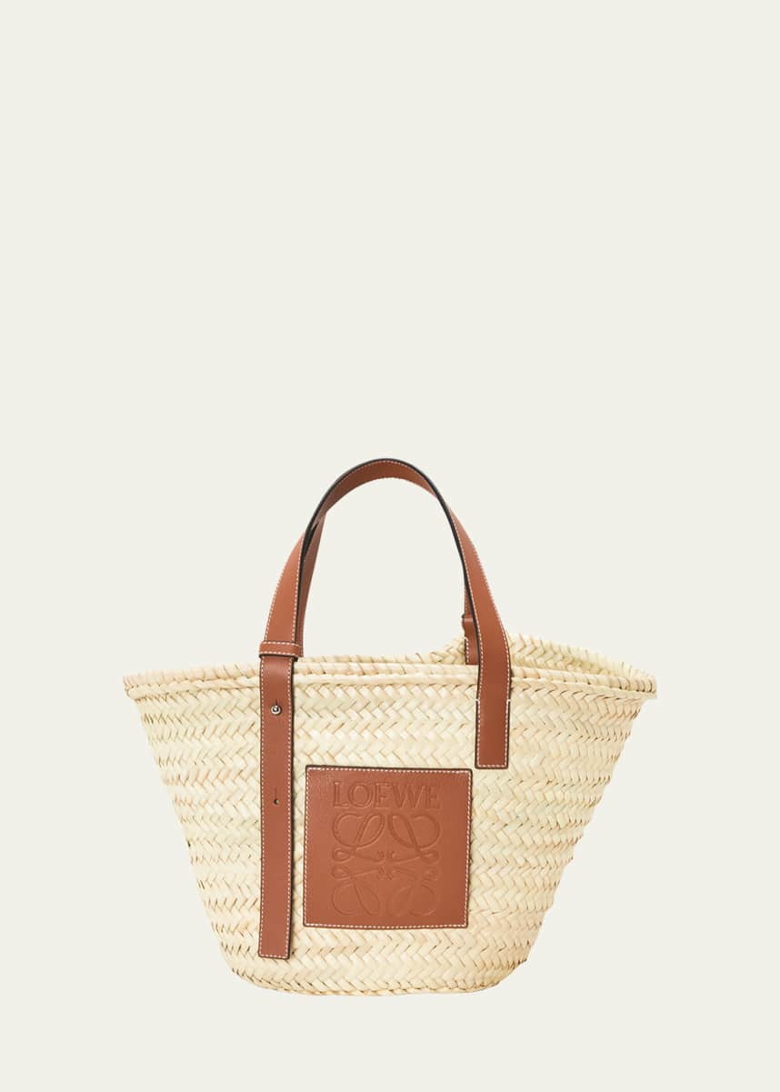 Loewe x Paula’s Ibiza Basket Bag in Palm Leaf with Leather Handles