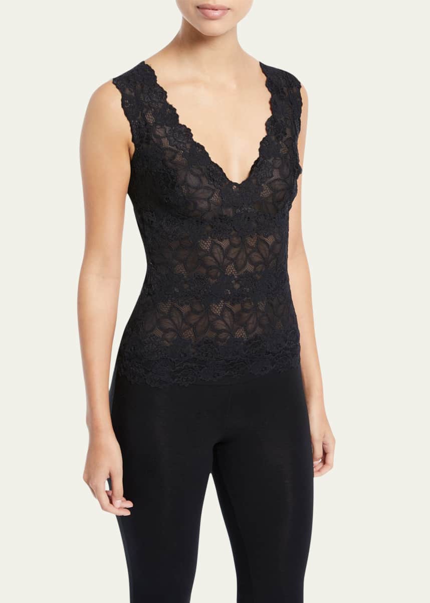Josie Natori Rose Parfait Lace Tank Top