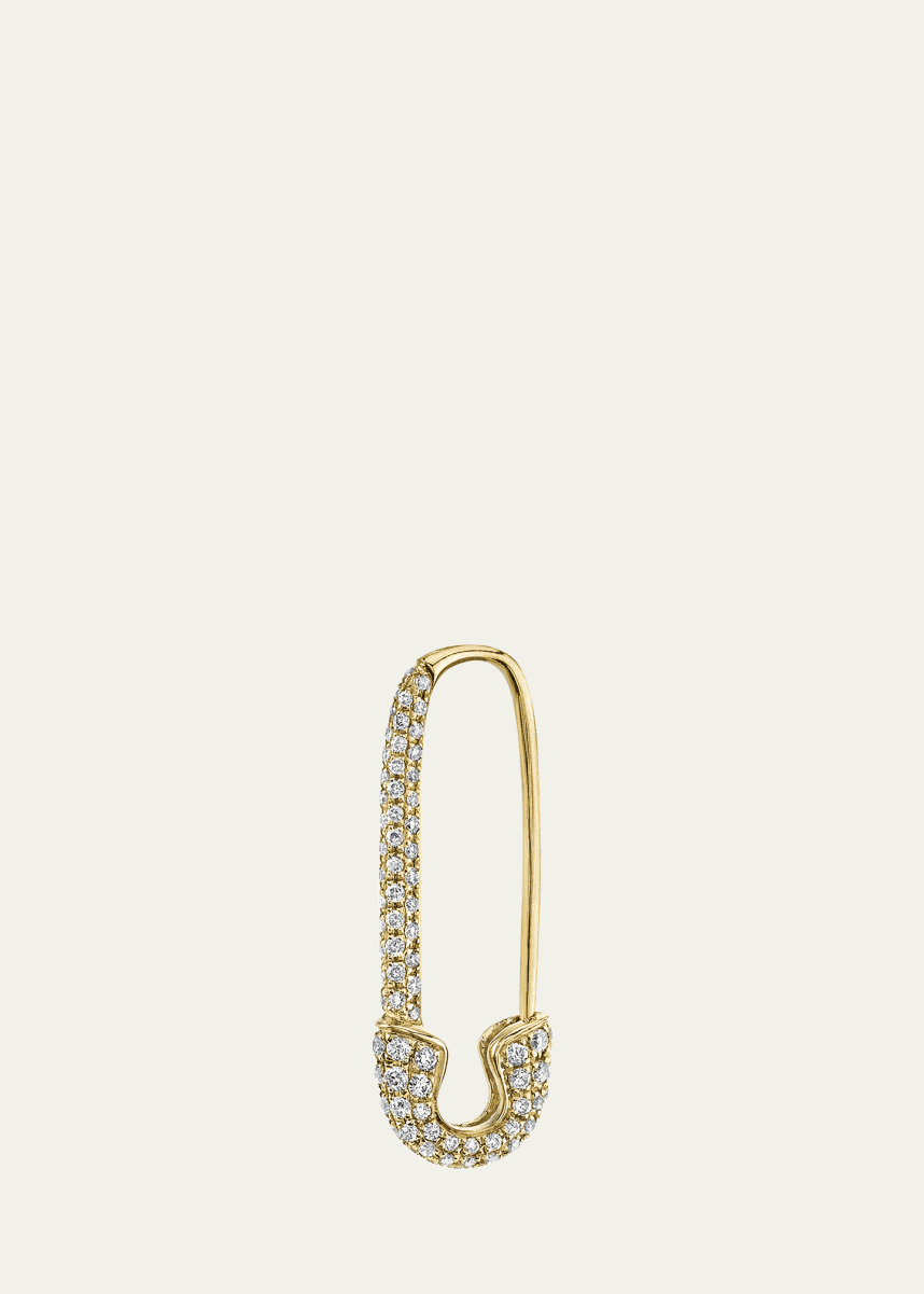 Anita Ko 18k Yellow Gold Diamond Safety Pin Earring, Single, Left