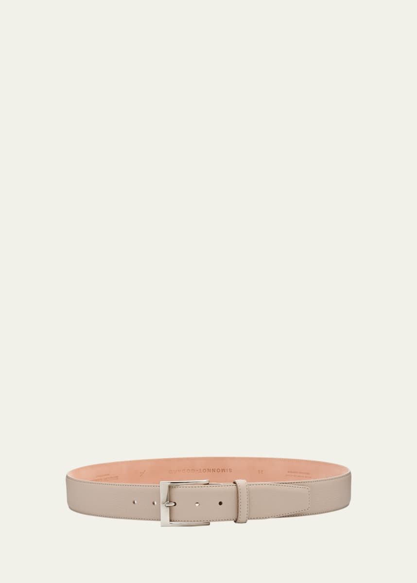 Simonnot Godard Men's Lagun Grained Leather Belt, 40mm