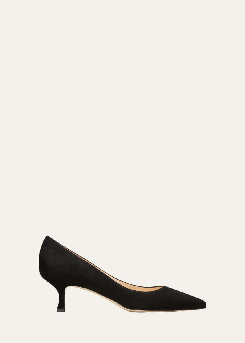 Manolo Blahnik Srila Suede Low-Heel Pump