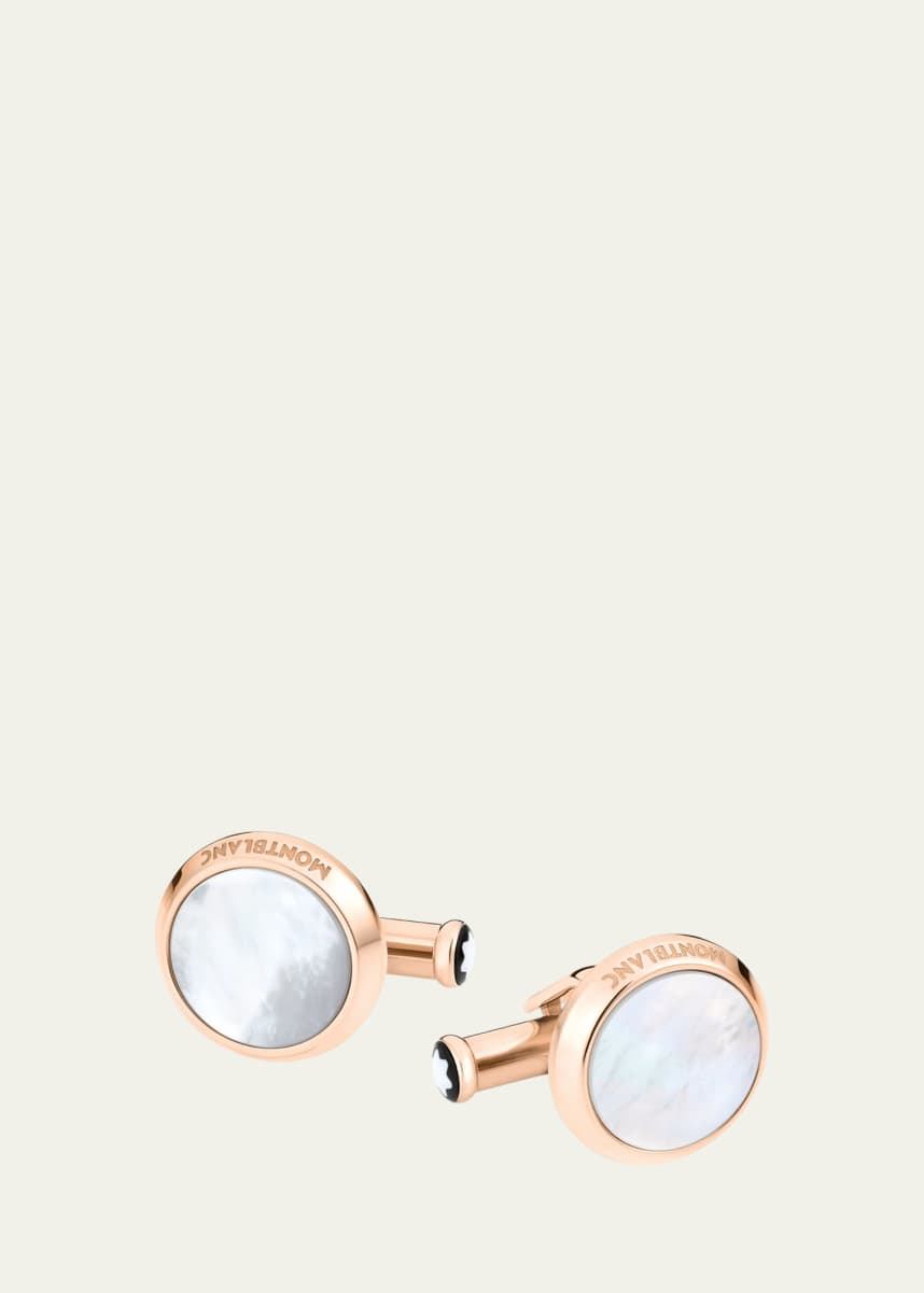 Montblanc Mother-of-Pearl Round Rose Golden Cuff Links