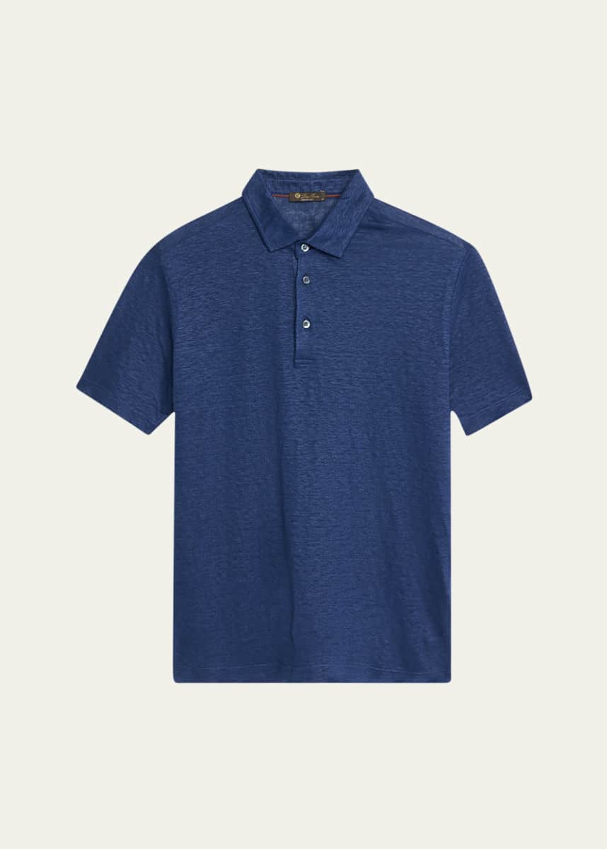 Loro Piana Men's Linen Jersey Dublon Polo Shirt