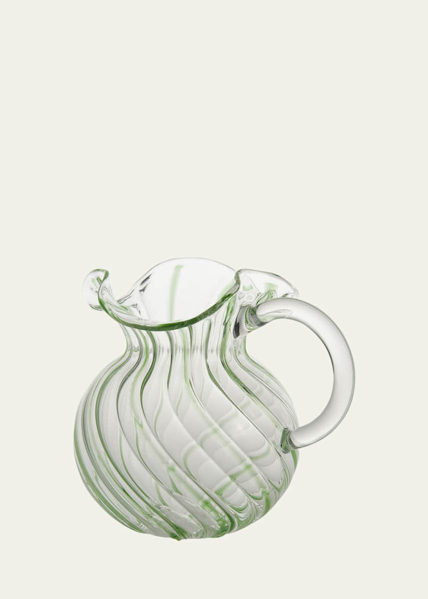 Tuttoattaccato Green Striped Pitcher