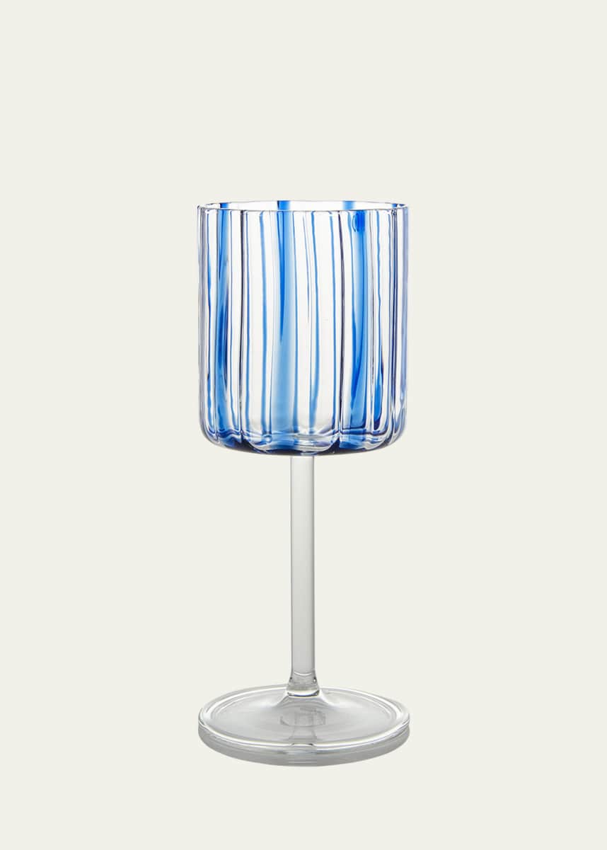 Tuttoattaccato Blue Striped Wine Glass