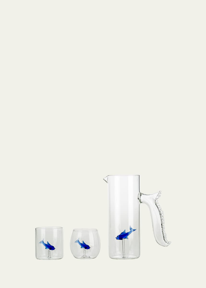 Casarialto Little Blue Fish Round Glass