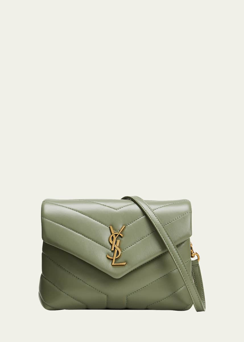 Saint Laurent College Medium YSL Matelasse Lambskin V-Flap Crossbody Bag  with Golden Hardware - Bergdorf Goodman