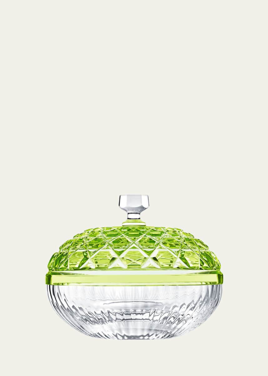 Saint Louis Crystal Royal Small Box, Chartreuse