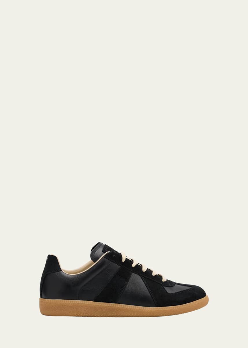 Maison Margiela Men's Replica Leather Low-Top Sneakers