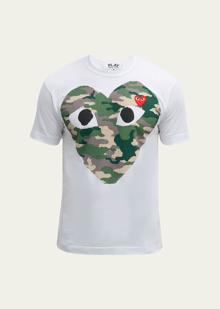 Comme des Garcons Men's Camo Heart Short-Sleeve T-Shirt
