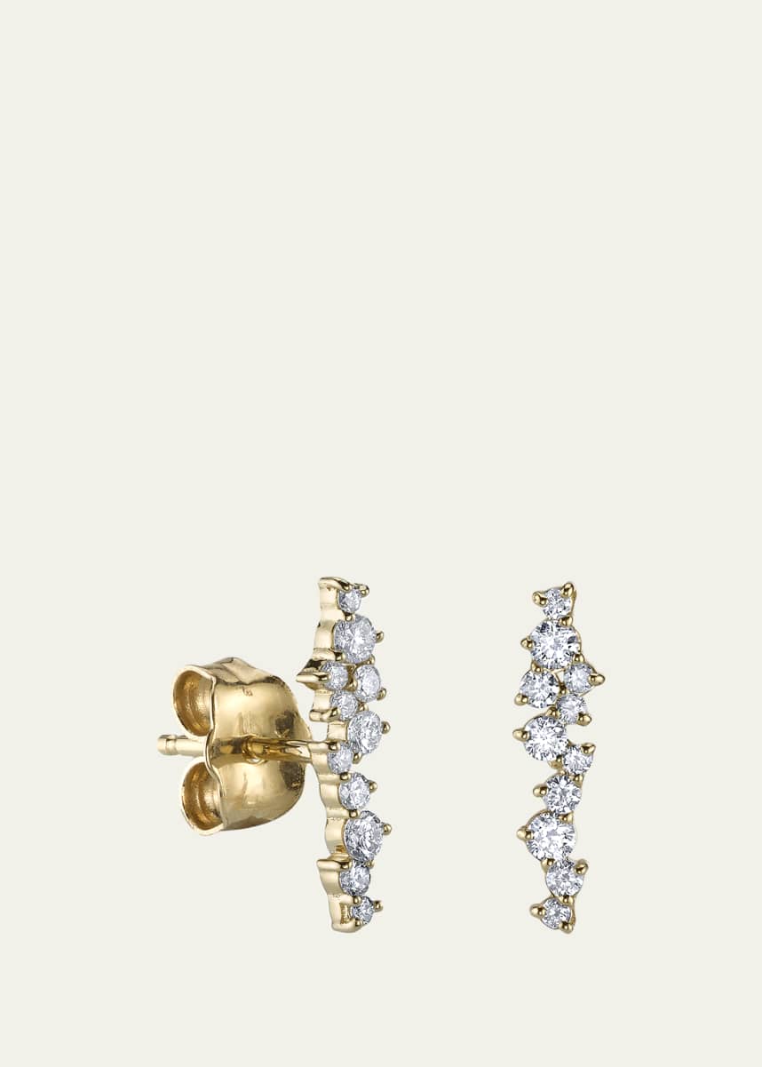 Sydney Evan 14K Diamond Narrow Cocktail Bar Sud Earrings