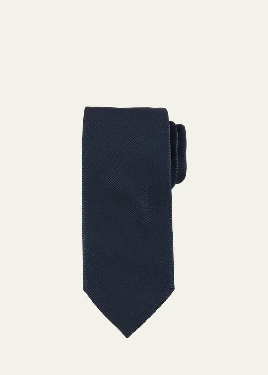 Brioni Solid Textured Silk Tie