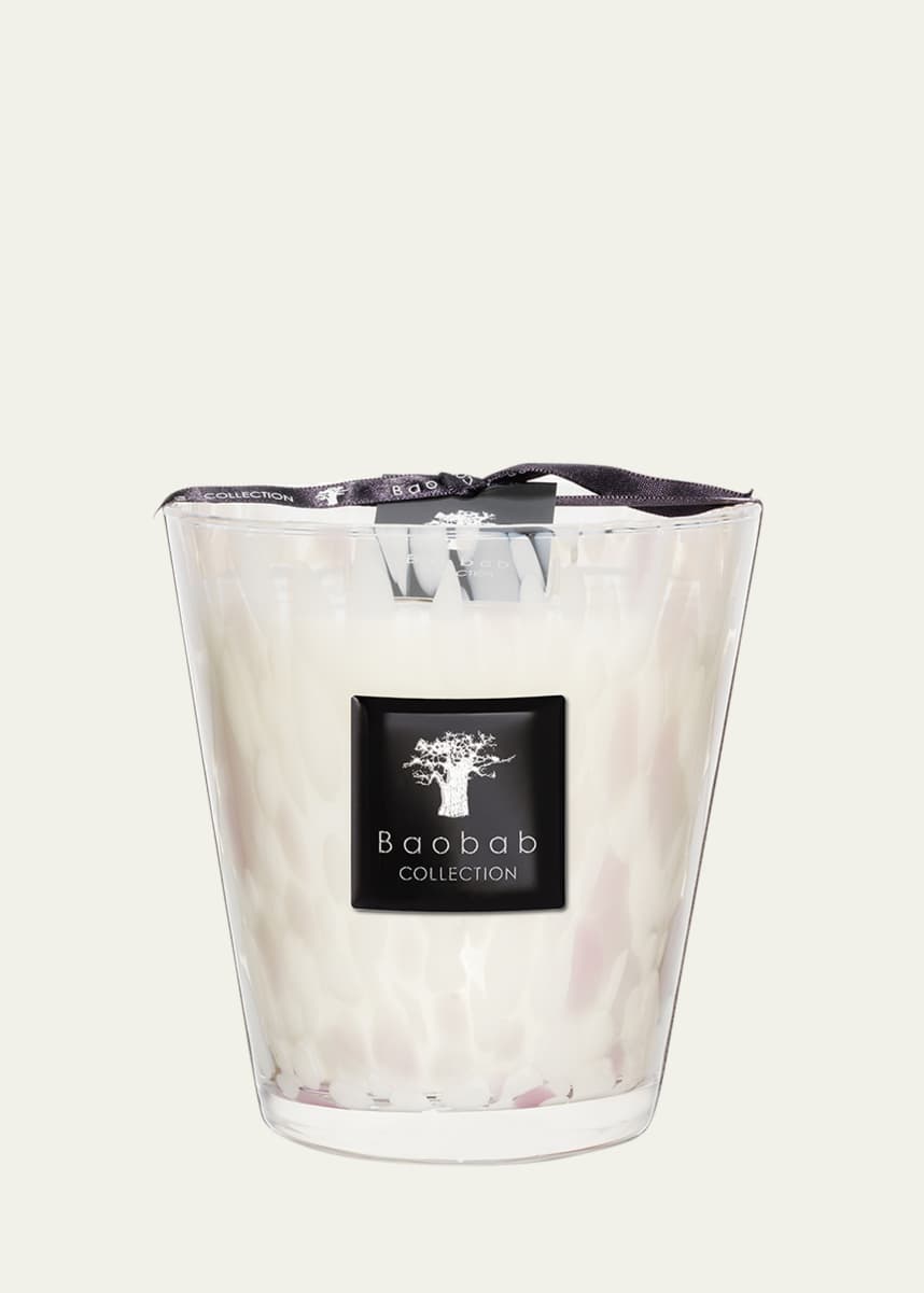 Baobab Collection White Pearls Candle, 6.3"