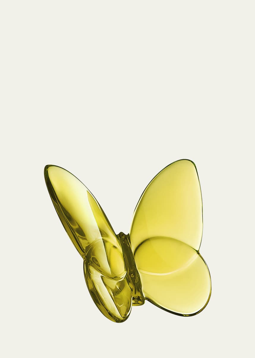 Baccarat 2.5" Lucky Crystal Amber Butterfly
