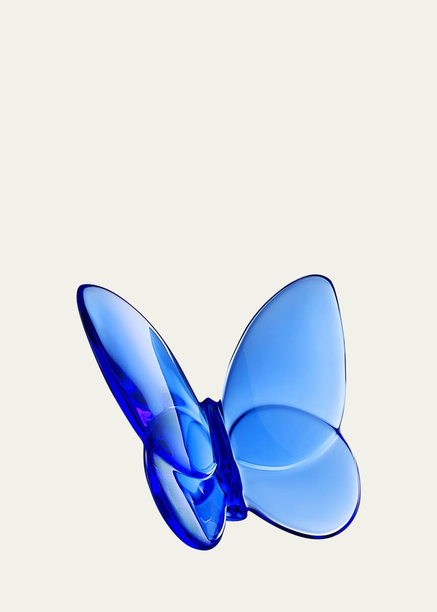 Baccarat 2.5" Lucky Crystal Blue Butterfly