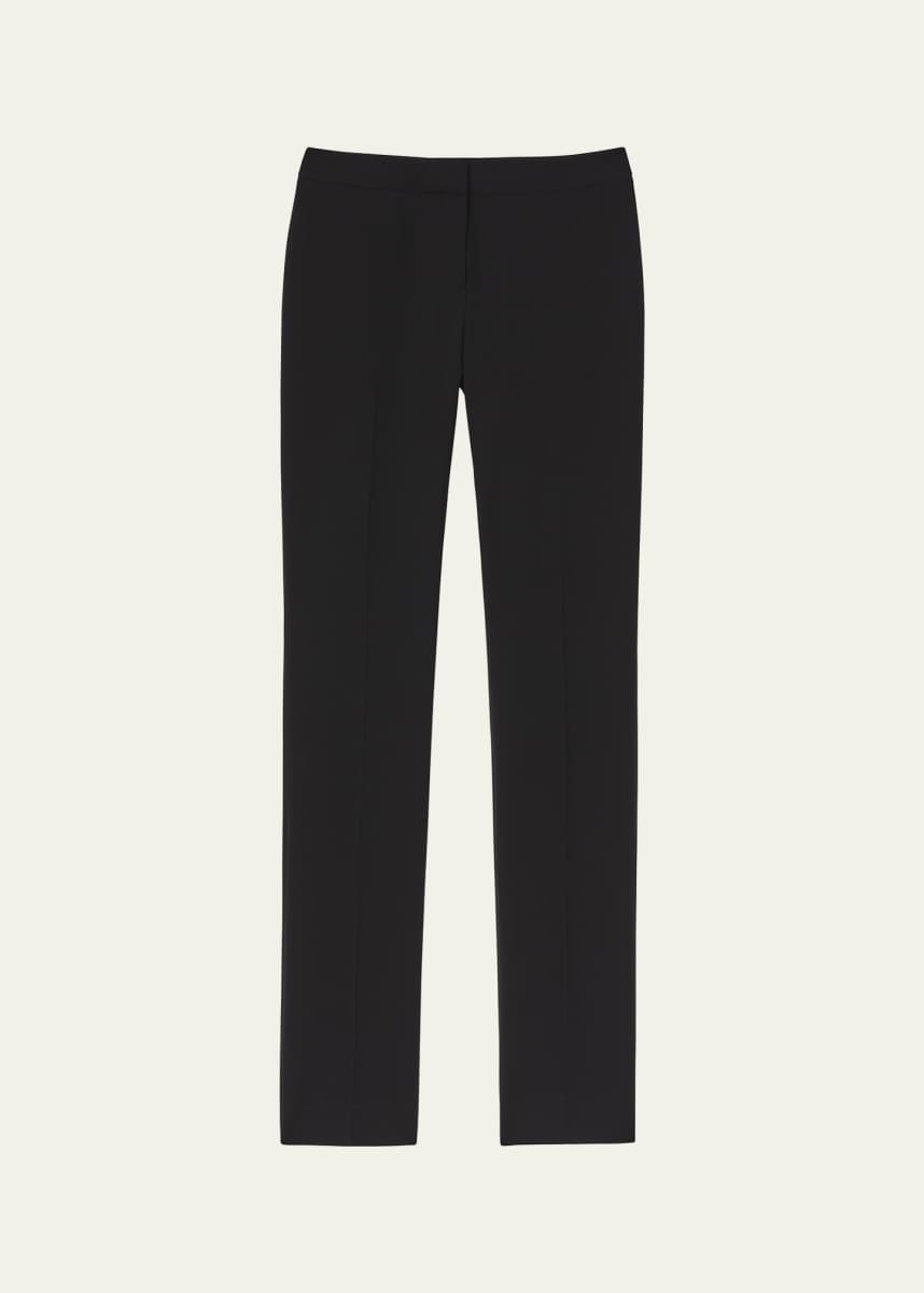 Akris punto Francoise Slim-Straight Pants, Black - Bergdorf Goodman