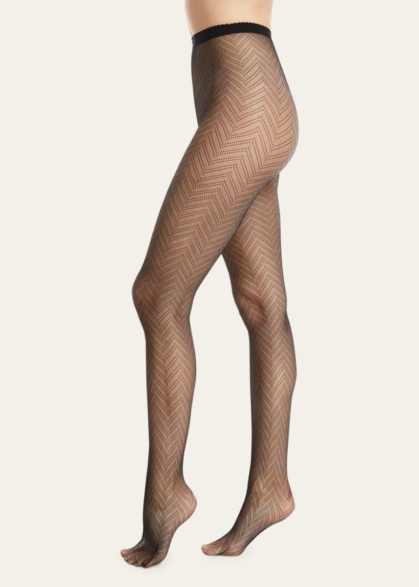 Natori Sheer Fine-Gauge Herringbone Tights