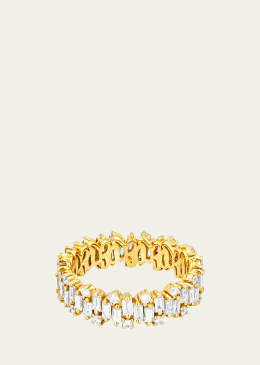 Suzanne Kalan 18k Gold Mixed-Cut Diamond Eternity Ring