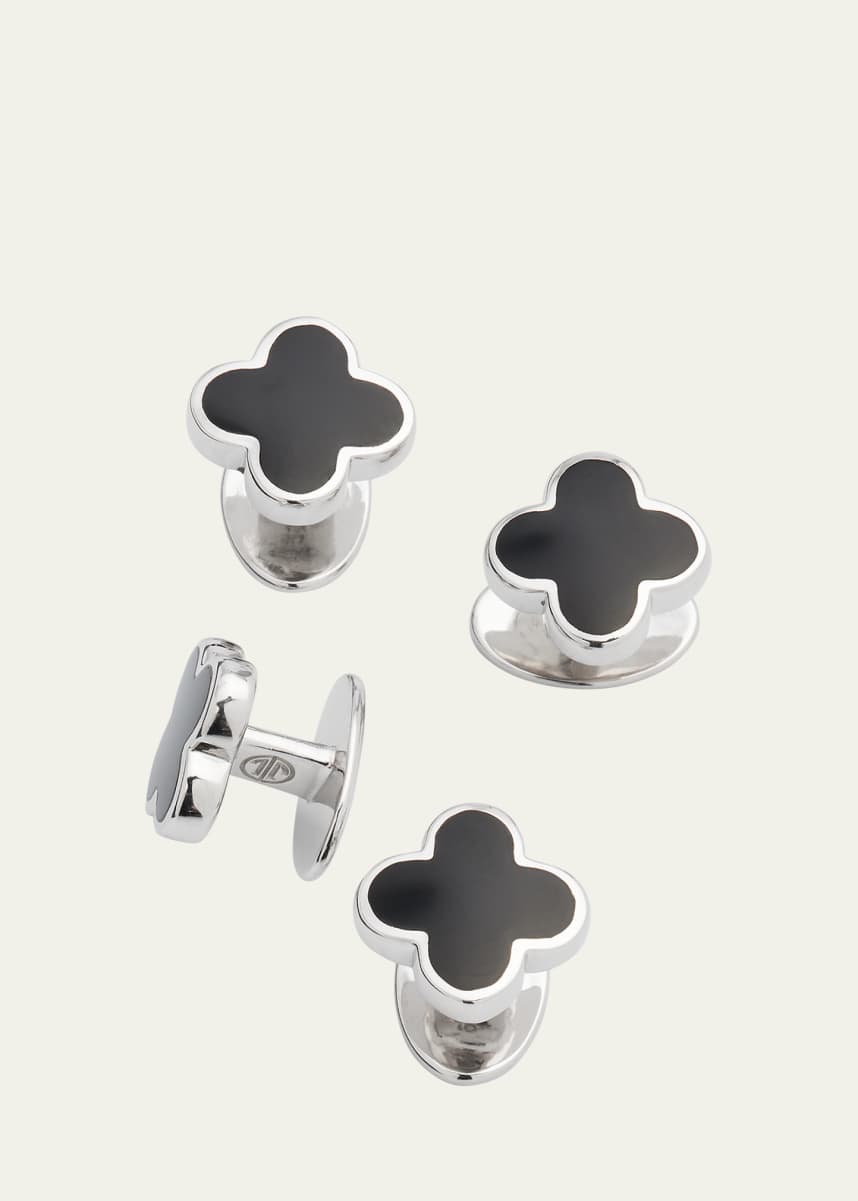 Jan Leslie Men's Mother-of-Pearl Clover Shirt Studs