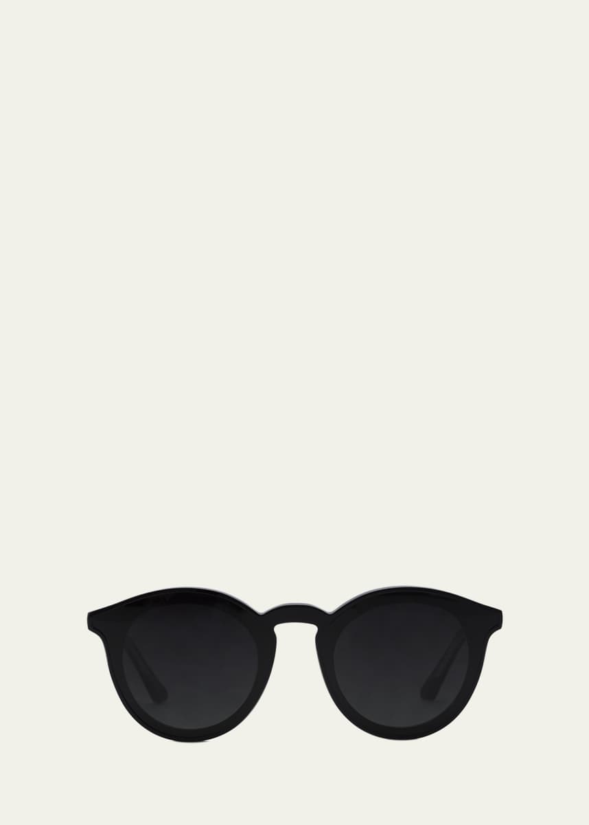 KREWE Collins Round Monochromatic Acetate Sunglasses w/ Nylon Overlay Lens