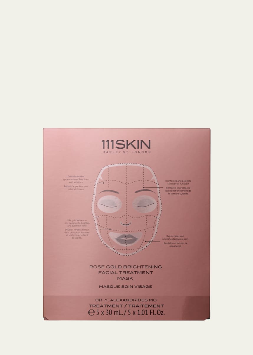 111SKIN Rose Gold Brightening Facial Treatment Mask Box, 5 Count