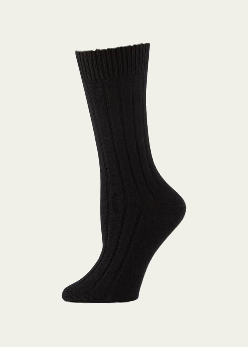 Neiman Marcus Cashmere Ribbed Socks