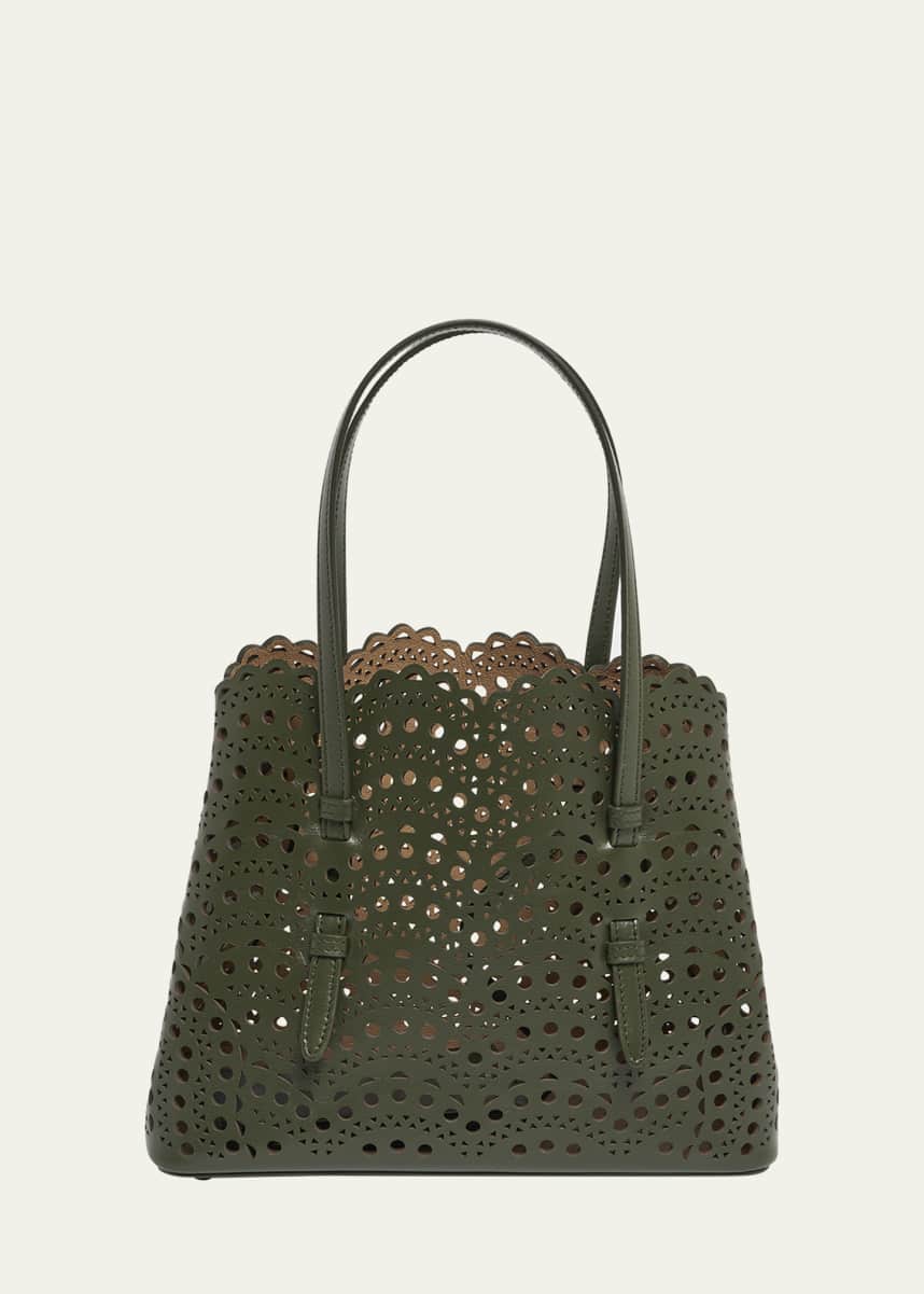 ALAIA Mina 25 Tote Bag in Vienne Wave Perforated Leather