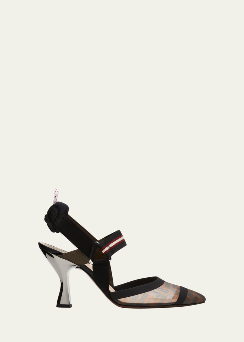 Fendi Colibri Slingback Mesh Pumps