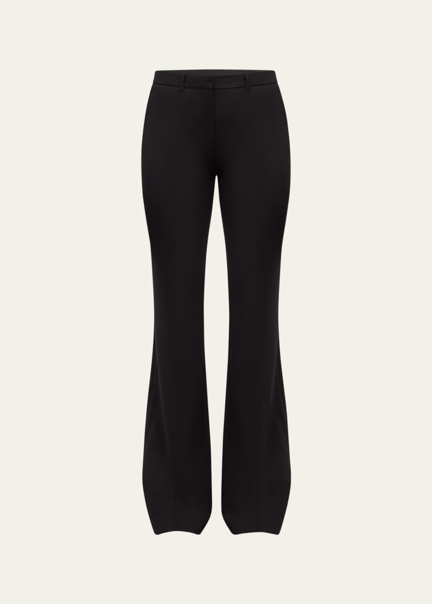 Theory Demitria High-waisted Wool Flare Pants - Palomino