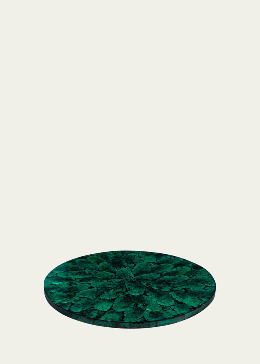 LADORADA Mother of Pearl Revolving Tray, Green