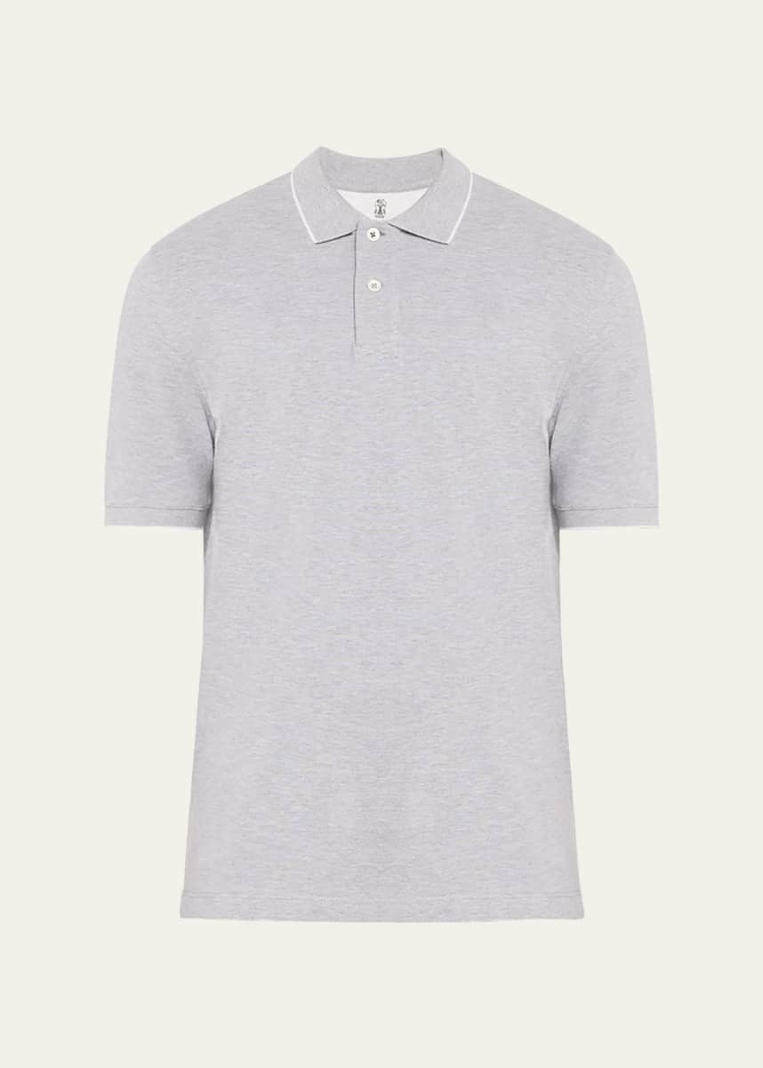 Brunello Cucinelli Men's Solid Pique Polo Shirt