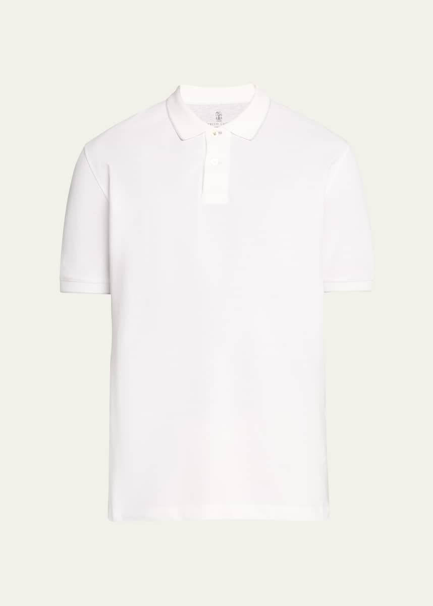 Brunello Cucinelli Men's Solid Pique Polo Shirt