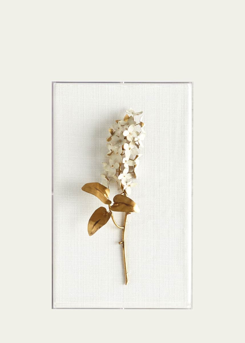 Tommy Mitchell Original Gilded Lilac on White Linen