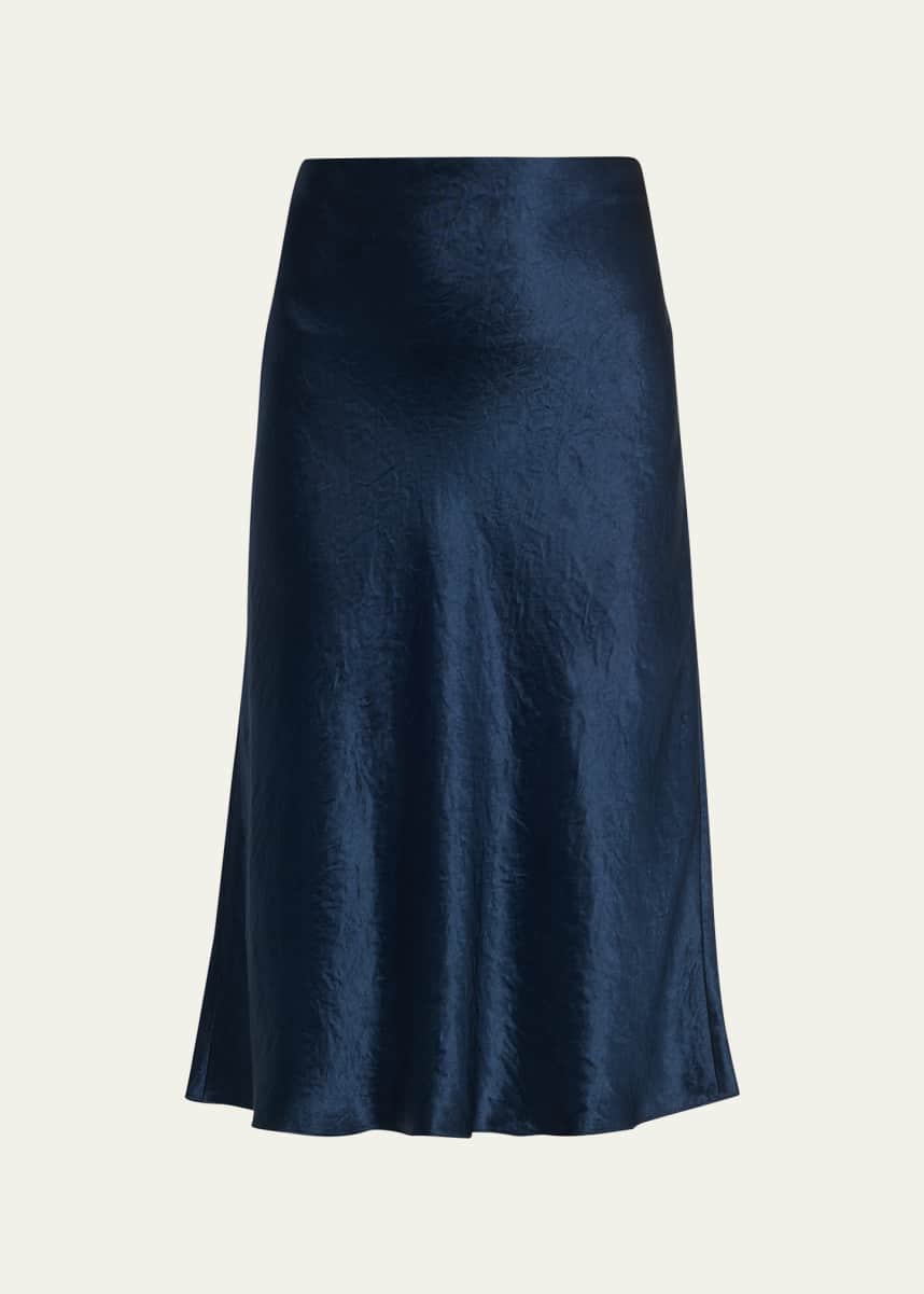 Vince Satin Slip Midi Skirt